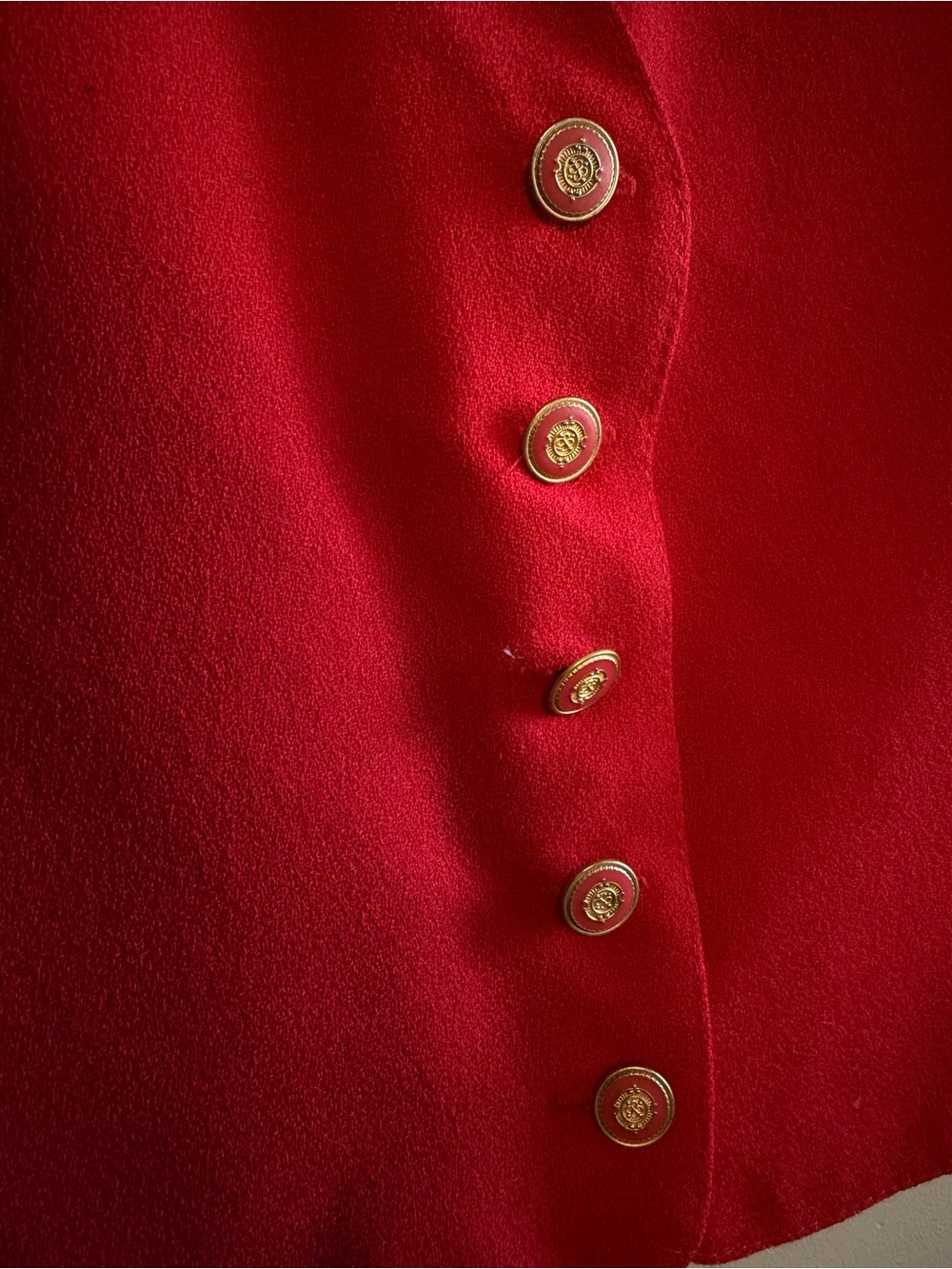 Vintage Amoretti 100% Wool Red Waistcoat Vest Made in Canada Unisex - Picture 2 of 6